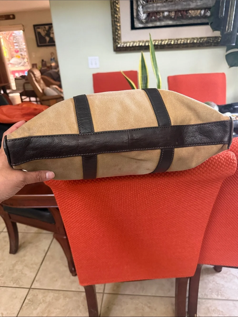 Fossil Estate Canvas Document Bag / Briefcase- vintage- pre-owned